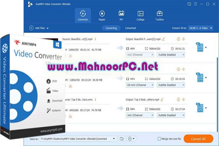 AnyMP4 Video Converter Ultimate 8.5.56 PC Software