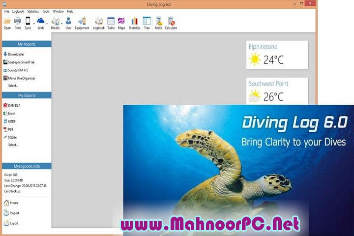 Diving Log 6.0.32 PC Software