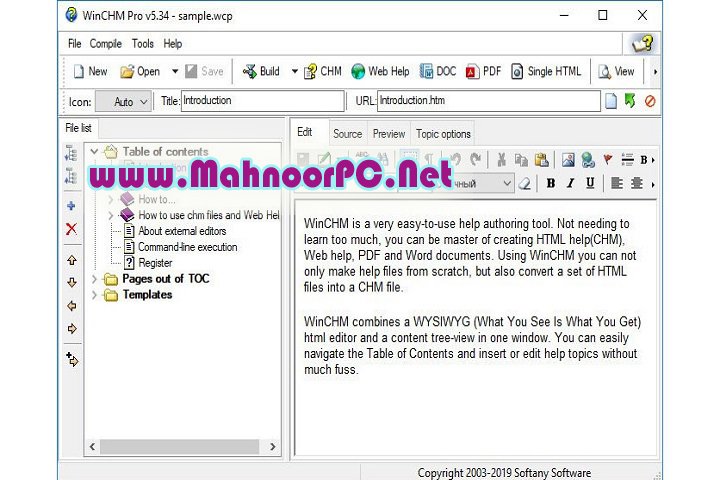 Softany WinCHM Pro 5.53 PC Software