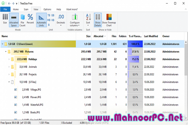 TreeSize Free 4.7.3.550 PC Software