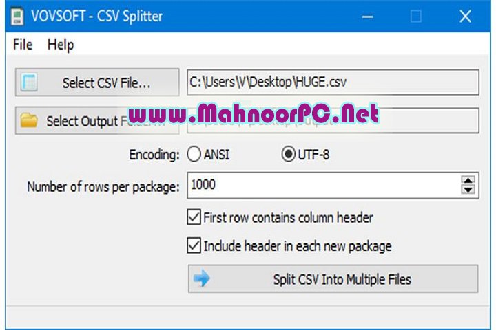 VovSoft CSV Splitter 2.0 PC Software