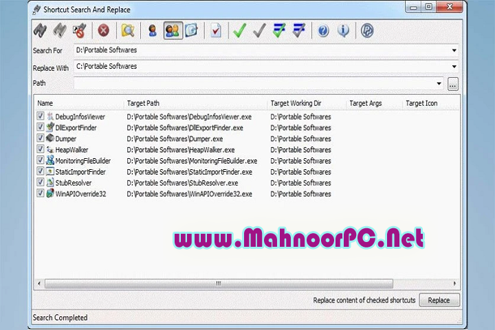 Shortcuts Search And Replace 2.1 PC Software