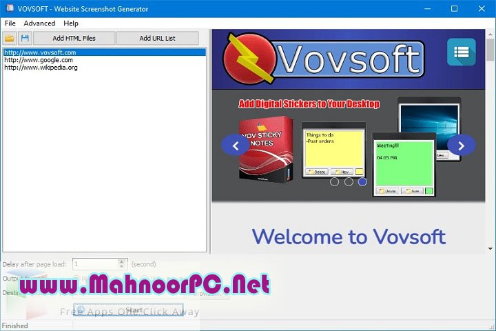 VovSoft Website Screenshot Generator 1.6 PC Software