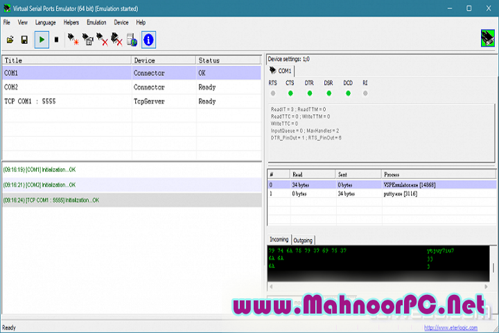 Eterlogic Virtual Serial Ports Emulator 1.4.7.634 PC Software