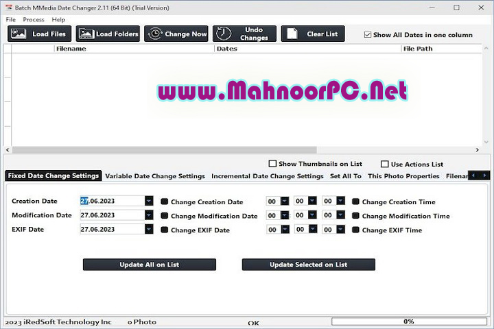 IRedSoft Batch MMedia Date Changer 2.22 PC Software