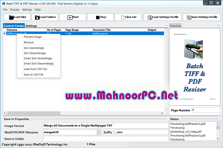 IRedSoft Batch TIFF PDF Resizer 4.29 PC Software