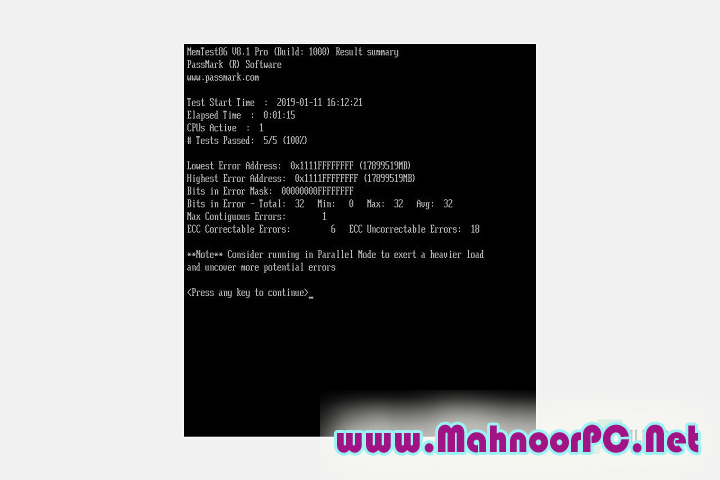 PassMark MemTest86 Pro 11.0 PC Software