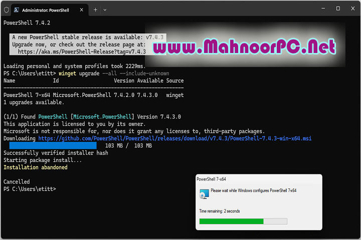 Windows PowerShell 7.4.3 PC Software