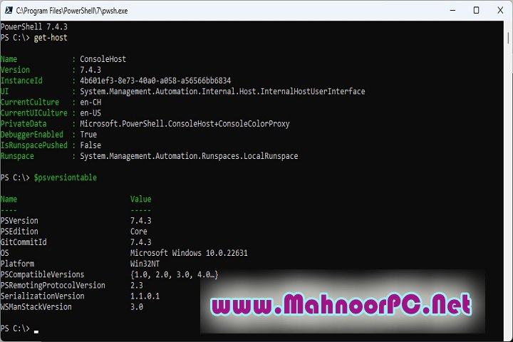 Windows PowerShell 7.4.3 PC Software